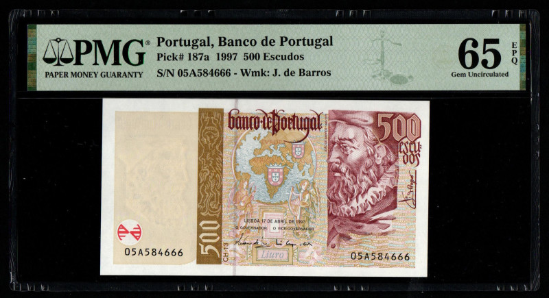 Portugal, Banco de Portugal Pick# 187a 1997 500 Escudos S/N 05A584666 - Wmk: J. ...