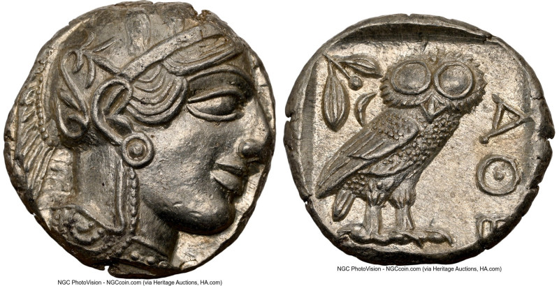 ATTICA. Athens. Ca. 440-404 BC. AR tetradrachm (23mm, 17.20 gm, 8h). NGC MS 4/5 ...