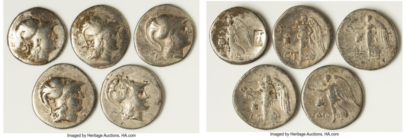 ANCIENT LOTS. Greek. Pamphylia. Side. Ca. 3rd-2nd centuries BC. Lot of five (5) ...