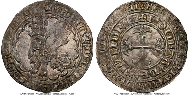 Flanders. Louis II de Mâle Double Gros (Botdraeger) ND (1346-1384) MS63 NGC, Ghe...