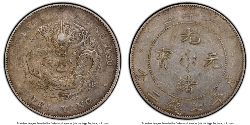 Chihli. Kuang-hsü Dollar Year 34 (1908) AU Details (Scratch) PCGS, Pei Yang Arse...