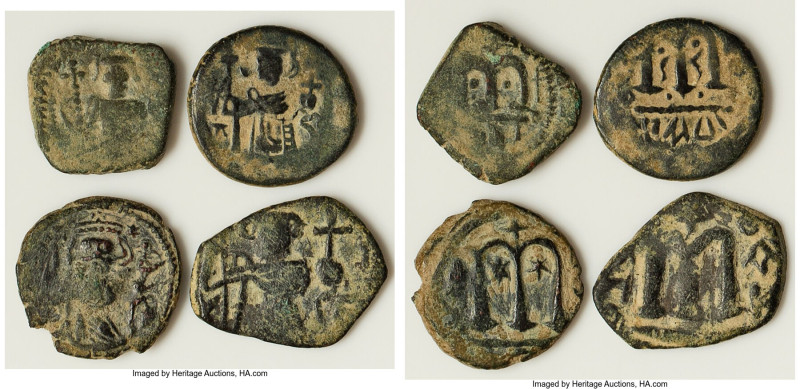 Arab-Byzantine 4-Piece Lot of Uncertified Assorted "Imitation" Fals, Average gra...