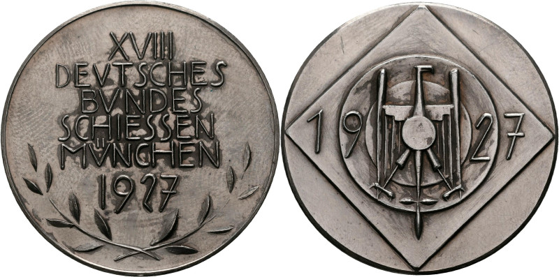 Medaillen Deutschland - Geographisch: München, Silbermedaille 1927 von Carl Poel...