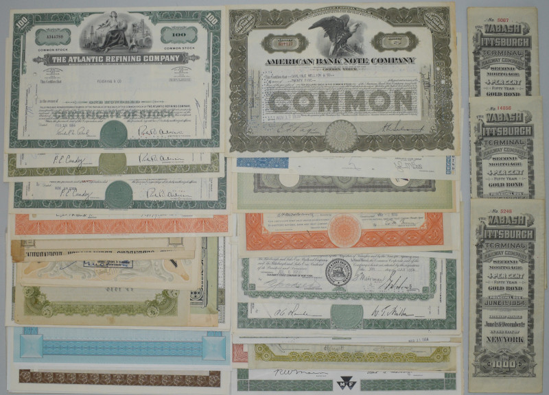 Lot 68 Aktien / Gold Bonds / Optionsscheine / Warrants. Ab 1880 - 1980, oft USA ...