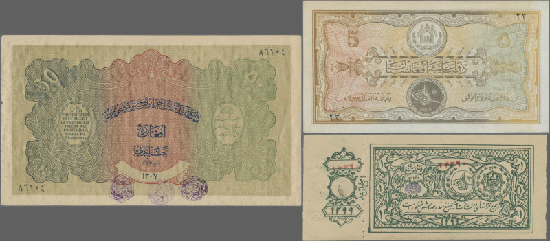 Afghanistan: Afghanistan Treasury, lot with 14 banknotes, Series 1919-1928, with...