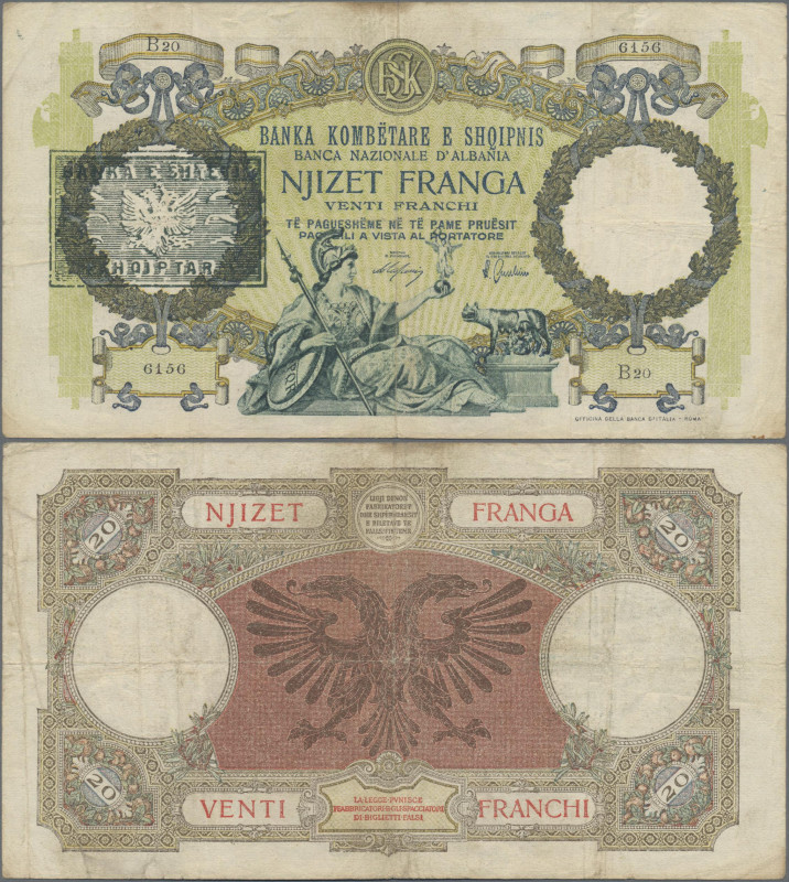 Albania: Albanian State Bank, set of 34 banknotes 20 Franga 1945 P.13, all with ...