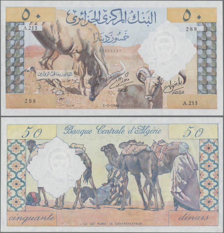 Algeria: Banque Centrale d'Algérie, 50 Dinars 1964, P.124, great original shape ...