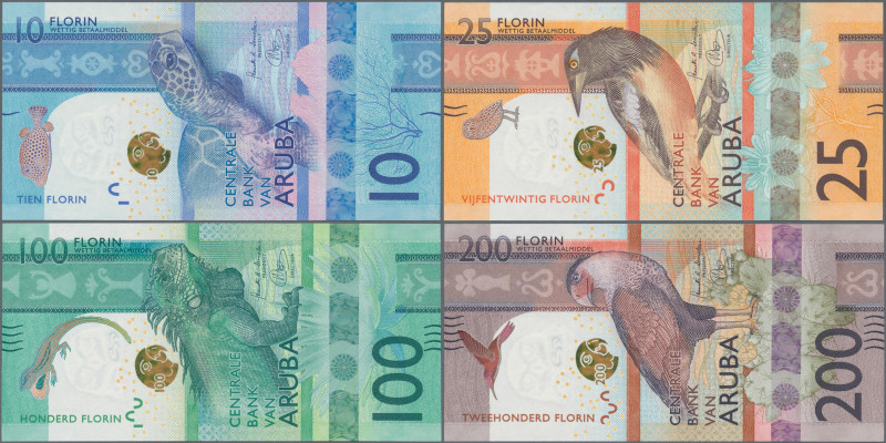 Aruba: Centrale Bank van Aruba, Series 2019, full set with 10, 25, 50, 100 and 2...