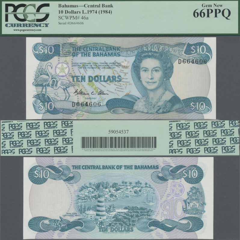 Bahamas: The Central Bank of the Bahamas, 10 Dollars L.1974 (1984 ND), P.46a, PC...