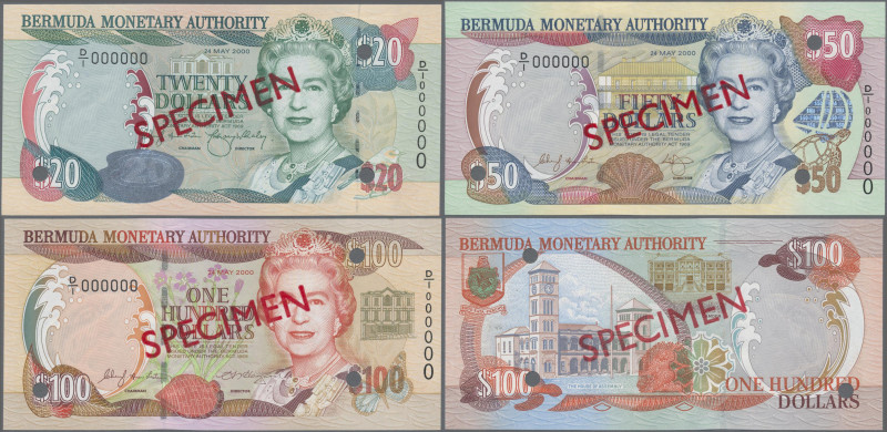 Bermuda: Bermuda Monetary Authority, Series 2000, Set with 20, 50 and 100 Dollar...