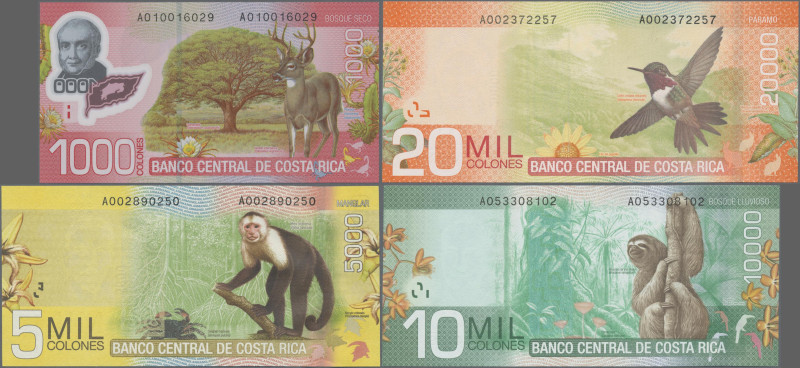 Costa Rica: Banco Central de Costa Rica, set with 1.000, 2.000, 5.000, 10.000, 2...