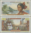 French Antilles: Institut d'Émission des Départements d'Outre-Mer, 10 Francs ND(1964) with signatures: André Postel-Vinay & Bernard Clappier, P.8b, ve...