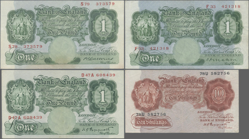 Great Britain: Bank of England, lot with 4 banknotes, series 1929-1936, with 10 ...
