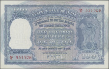 India: Reserve Bank of India, Series ND(1949-1967), comprising 5 times 100 Rupees: P.42a (XF), P.42b (VF), P.43b (aUNC), P.44 (F/F+) and P.45 (XF). Ve...