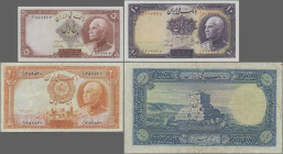 Iran: Bank Melli Iran, Series SH1316-1317, with 5, 10, 20 and 500 Rials, P.32Ad (aUNC), P.33A (UNC), P.34A (VF) and P.37a (F). (4 pcs.)
 [differenzbe...