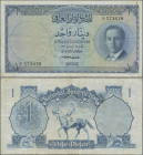 Iraq: National Bank of Iraq, 1 Dinar L.1947, P.39, slightly stained paper and a few soft folds and creases, Condition: F/F+.
 [differenzbesteuert]