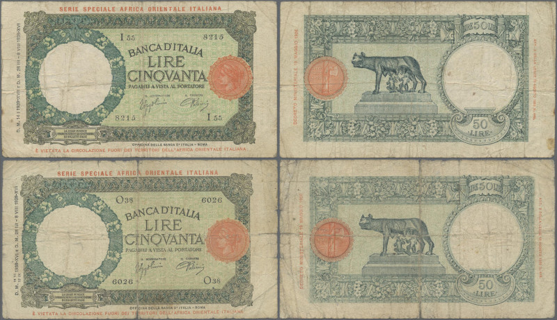 Italian East Africa: Banca d'Italia – with overprint ”SERIE SPECIALE AFRICA ORIE...