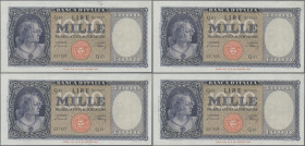 Italy: Banca d'Italia: 6x 1000 Lire 1947 (Decr. Min. 20 Marzo e 15 Marzo 1947) P. 83, seal Type Medusa, consecutive serial numbers. Center fold, crisp...