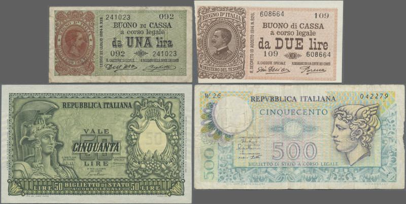 Italy: Regno d'Italia, State & Treasury Notes, lot with 25 banknotes, series 187...