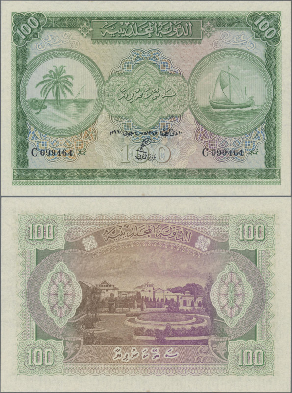 Maldives: Maldivian State - Government Treasurer, 100 Rupees 1960, P.7b in UNC c...