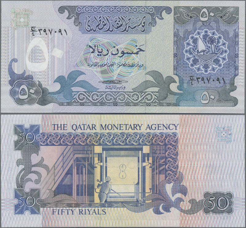 Qatar: The Qatar Monetary Agency, 50 Riyals ND(1989), P.10 in UNC condition.
 [...