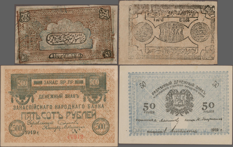 Russia: Central Asia, lot with 21 banknotes, series 1918-1923, comprising for th...