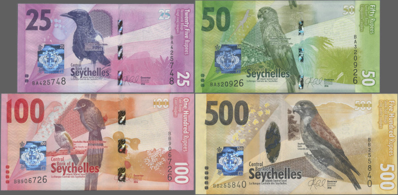 Seychelles: Central Bank of Seychelles, full set of the 2016 banknote series wit...