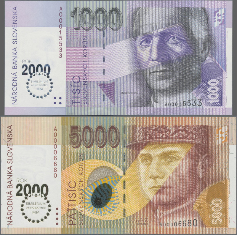 Slovakia: Slovakia National Bank, Millennium Series 2000, full set with 20, 50, ...