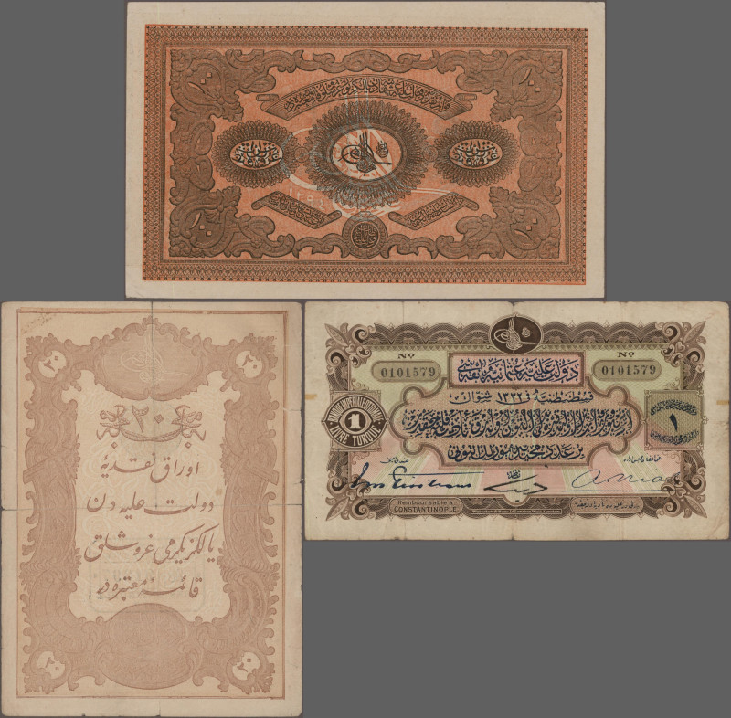 Turkey: Ottoman Empire, very interesting lot of 16 banknotes, Series 1877-1917, ...