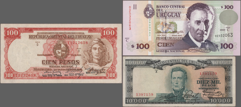 Uruguay: Republica Oriental and Banco Central del Uruguay, lot with 24 banknotes...