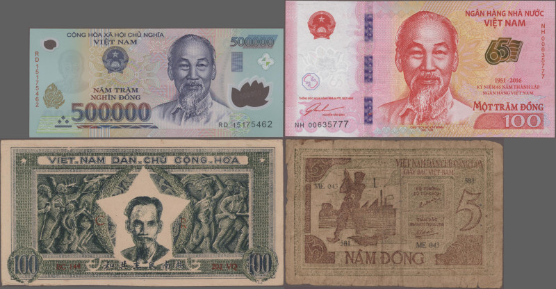 Vietnam: Giant lot with 77 banknotes Central Treasury, National Bank and State B...