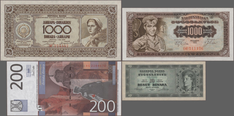 Yugoslavia: Collectors album with 112 banknotes, Series 1919-2001, 100 Kronen, 1...