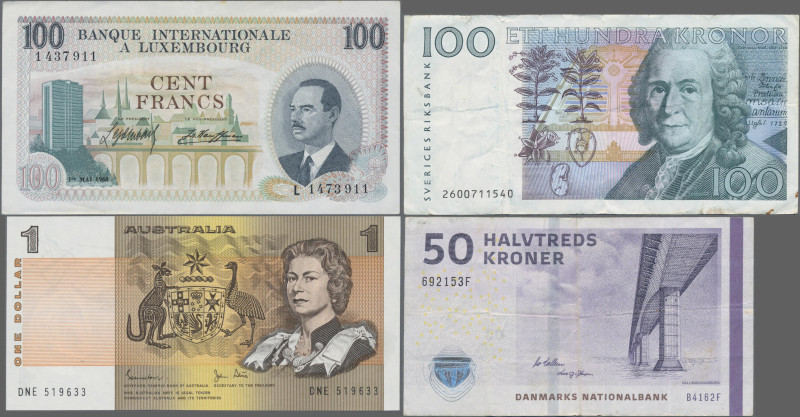 Alle Welt: Lot of 94 banknotes from all over the globe with some duplicates, com...