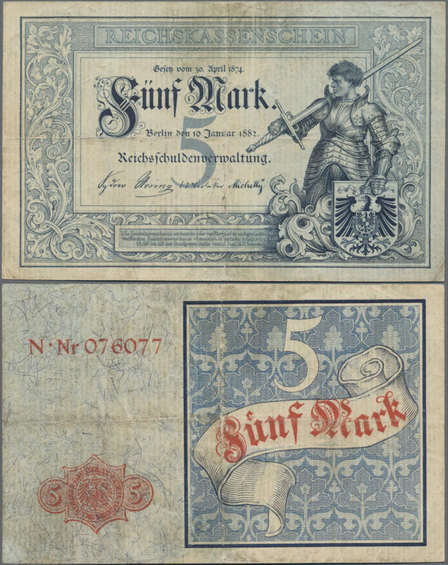 Deutschland - Deutsches Reich bis 1945: Reichskassenschein, 5 Mark 1882, Ro.6 (P...