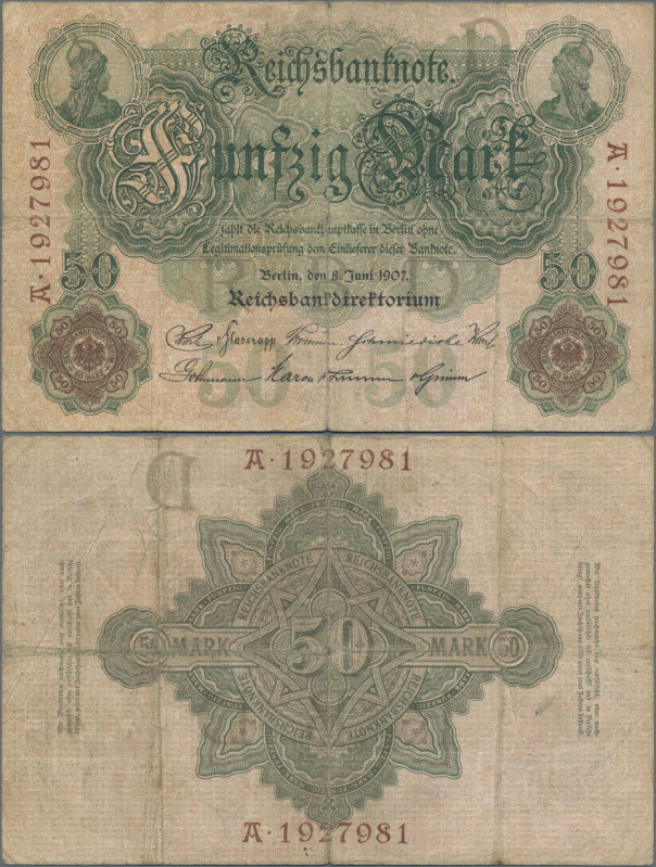 Deutschland - Deutsches Reich bis 1945: 50 Mark vom 8. Juni 1907, Ro.29, etwas s...