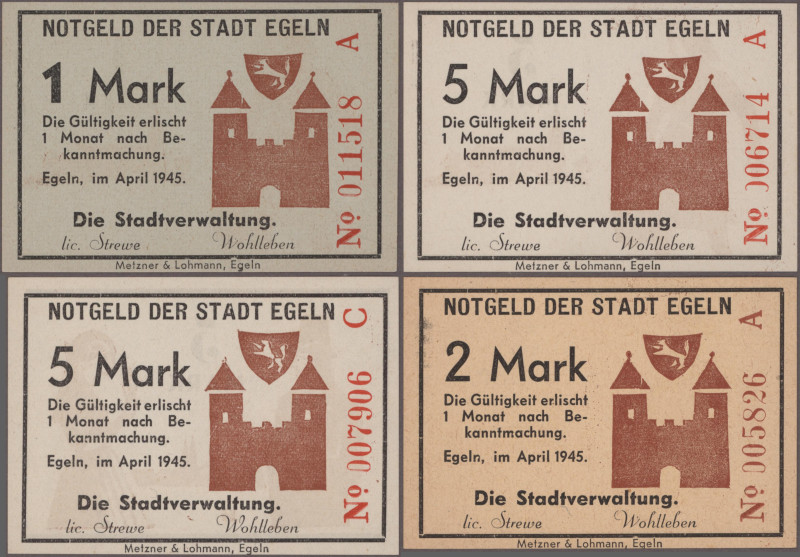 Deutschland - Alliierte Militärbehörde + Ausgaben 1945-1948: Egeln, Stadt, 1, 2,...