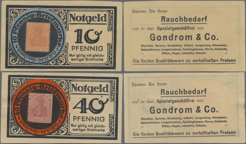 Deutschland - Briefmarkennotgeld: Elberfeld, Rheinland, Gondrom & Co., Rauchbeda...