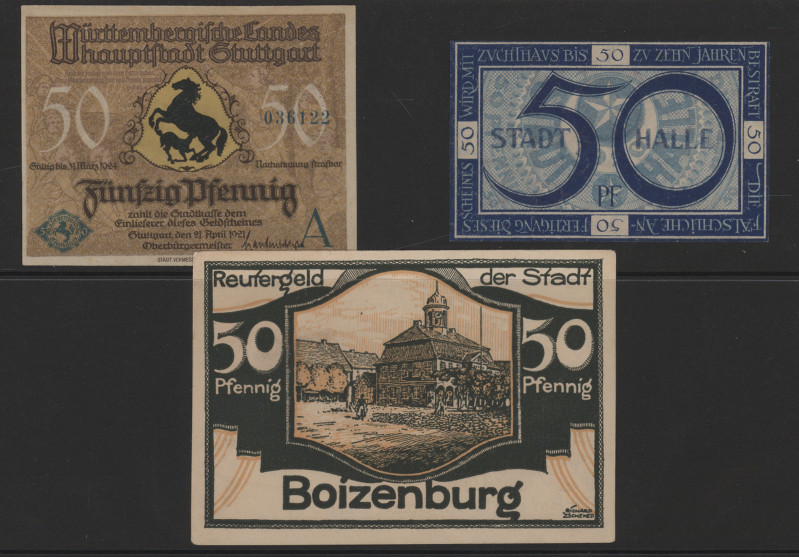 Deutschland - Sonstige: Kleines Sammelalbum mit 42 Reichsbanknoten und etwas Not...