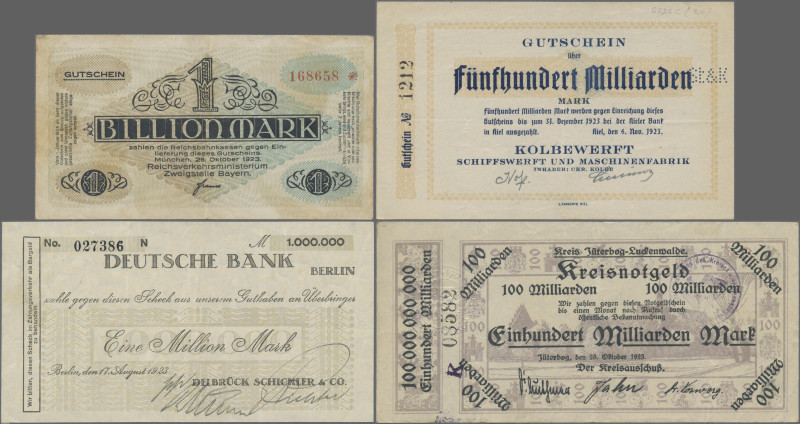 Deutschland - Notgeld: Hochinflation, feines Lot von 56 mittleren Ausgaben, mit ...