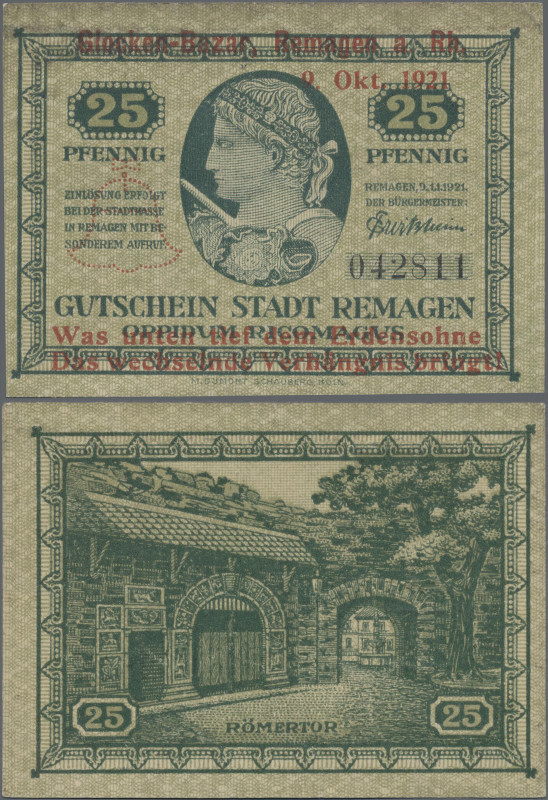 Deutschland - Notgeld - Rheinland: Remagen, Glocken-Bazar, 25 Pf., 9.10.1921, mi...