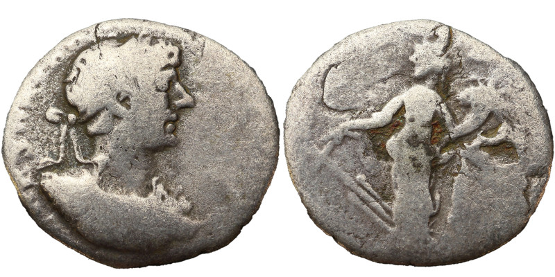 Hadrian AR Denarius, 117-138 AD.
2.07 g, 17 mm