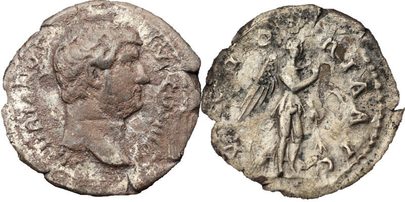 Hadrian AR Denarius, 136 AD. Obv: HADRIANVS AVG COS III P P: Head of Hadrian, la...