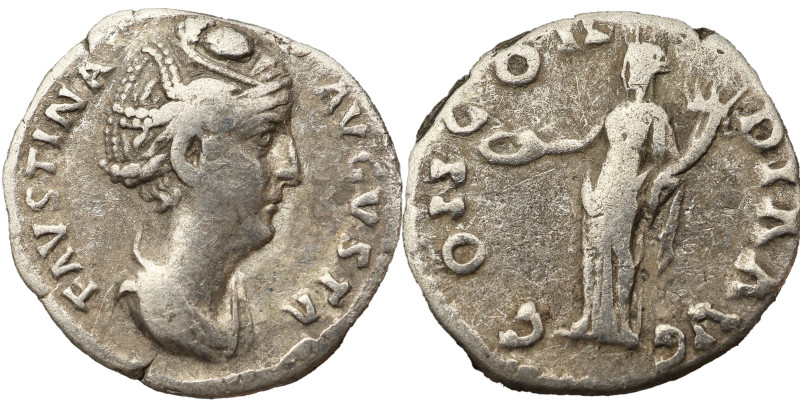 Faustina the Elder AR Denarius, 139-141 AD. Obv: FAVSTINA AVGVSTA: Bust of Faust...