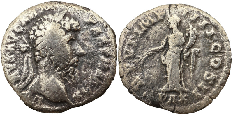 Lucius Verus AR Denarius, 166 AD. Obv: L VERVS AVG ARM PARTH MAX: Head of Lucius...