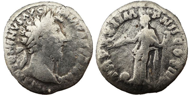 Marcus Aurelius AR Denarius, 161-180 AD. 
2.57 g, 17 mm