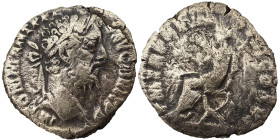 Commodus AR Denarius, 185 AD. Obv: M COMM ANT P FEL AVG BRIT: Head of Commodus, laureate, right, Rev: P M TR P XI IMP VII COS V P P: Commodus, togate,...