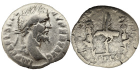 Septimius Severus AR Denarius, 193-194 AD. Obv: IMP CAE L SEP SEV PERT AVG: Head of Septimius Severus, laureate, right, Rev: Leg (?) TR P COS
3 g, 17 ...