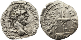 Septimius Severus AR Denarius, 193-194 AD. Obv: IMP CAE L SEP SEV PERT AVG: Head of Septimius Severus, laureate, right, Rev: Leg (?) TR P COS
2.82 g, ...