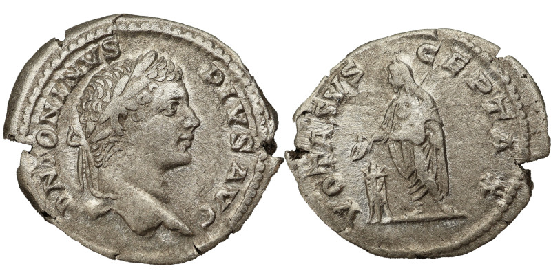 Caracalla AR Denarius, 206 AD. Obv: ANTONINVS PIVS AVG: Head of Caracalla, laure...