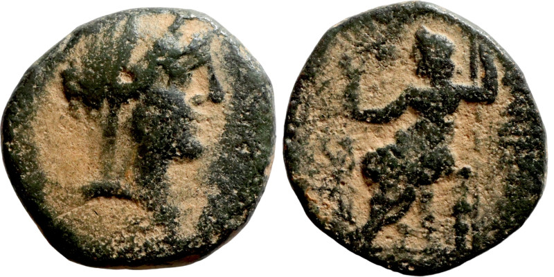 Greek coin 1-4 Century bronze

18mm 6,22g

Artificial sand patina